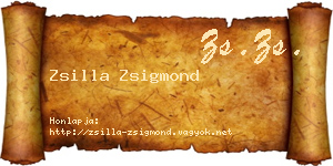 Zsilla Zsigmond névjegykártya
